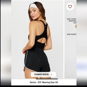 Fabletics Black Sport Short Onsie- Size M NWOT